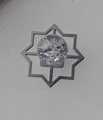 Star shaped geometric pattern backplate for drawer handles/Gold or Silver back plates for cabinet pulls/Modern star gold or nickel backplate