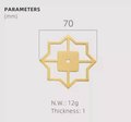 Star shaped geometric pattern backplate for drawer handles/Gold or Silver back plates for cabinet pulls/Modern star gold or nickel backplate