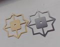 Star shaped geometric pattern backplate for drawer handles/Gold or Silver back plates for cabinet pulls/Modern star gold or nickel backplate