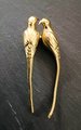 Small solid brass parrot cabinet pull/Gold bird shaped door handle/Parakeet bird design drawer pull/Unique gold brass furniture hardware