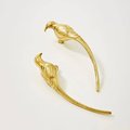 Small solid brass parrot cabinet pull/Gold bird shaped door handle/Parakeet bird design drawer pull/Unique gold brass furniture hardware