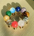 Semi precious stone ball drawer knob/stone drawer pull/crystal ball cabinet pull/gemstone handle/Bright coloured stone hardware/Mineral knob