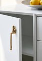 Gold brass thinking man cabinet handle/man shaped figure door handle/abstract man figurine drawer handle/unusual brass furniture hardware