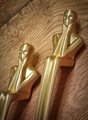 Gold brass thinking man cabinet handle/man shaped figure door handle/abstract man figurine drawer handle/unusual brass furniture hardware