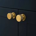 Matte gold brass door knob with textured detail/Round brass drawer pull/Gold knurled cabinet pull/Brass furniture hardware/kitchen hardware