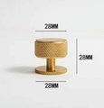 Matte gold brass door knob with textured detail/Round brass drawer pull/Gold knurled cabinet pull/Brass furniture hardware/kitchen hardware