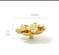 Beautiful gold brass Camelia flower cabinet handle/Brass flower shaped drawer pull/Gold brass bloom door knob/bedroom furniture hardware