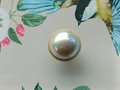 Big faux pearl and gold brass drawer pull/Pearly cabinet handle/white pearl drawer knob/round white pearl door handle/brass and pearl handle