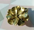 Beautiful gold brass Camelia flower cabinet handle/Brass flower shaped drawer pull/Gold brass bloom door knob/bedroom furniture hardware