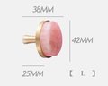Round rose quartz crystal and brass drawer pull/large gemstone cabinet handle/pink crystal and brass door handle/Semi precious stone handle