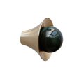 Small Atomic style drawer pull/semi precious stone ball on round gold brass cabinet handle/Retro door knob/mid century modern drawer knob