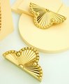 Ornate shiny gold brass cabinet pull/Clover shaped drawer pull/Semi circle door handle/ furniture hardware/kitchen handles/home improvement