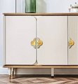 Ornate shiny gold brass cabinet pull/Clover shaped drawer pull/Semi circle door handle/ furniture hardware/kitchen handles/home improvement