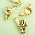 Ornate shiny gold brass cabinet pull/Clover shaped drawer pull/Semi circle door handle/ furniture hardware/kitchen handles/home improvement