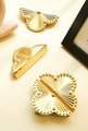 Ornate shiny gold brass cabinet pull/Clover shaped drawer pull/Semi circle door handle/ furniture hardware/kitchen handles/home improvement