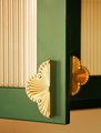 Ornate shiny gold brass cabinet pull/Clover shaped drawer pull/Semi circle door handle/ furniture hardware/kitchen handles/home improvement