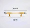 Gold scroll shaped cabinet handle with crystal detail/Solid brass and gem drawer pull/Crystal door handle/wardrobe handle/Stone door knob
