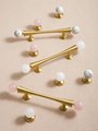 Gold scroll shaped cabinet handle with crystal detail/Solid brass and gem drawer pull/Crystal door handle/wardrobe handle/Stone door knob
