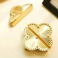 Ornate shiny gold brass cabinet pull/Clover shaped drawer pull/Semi circle door handle/ furniture hardware/kitchen handles/home improvement