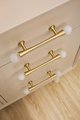 Gold scroll shaped cabinet handle with crystal detail/Solid brass and gem drawer pull/Crystal door handle/wardrobe handle/Stone door knob