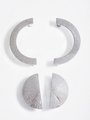 Big silver semi circle handle/Shiny demi lune drawer pull/kitchen hardware/large cabinet handle/silver wardrobe door handle/home improvement