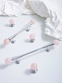 Silver scroll shaped cabinet handle with crystal detail/Solid brass and gem drawer pull/Crystal door handle/wardrobe handle/Stone door knob