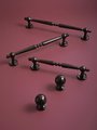 Shiny black traditional shaped bar handle/Black brass cabinet pull/kitchen door handle/Bar drawer pull/furniture hardware/home improvement