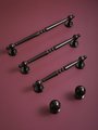 Shiny black traditional shaped bar handle/Black brass cabinet pull/kitchen door handle/Bar drawer pull/furniture hardware/home improvement