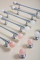 Silver scroll shaped cabinet handle with crystal detail/Solid brass and gem drawer pull/Crystal door handle/wardrobe handle/Stone door knob