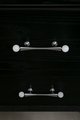Silver scroll shaped cabinet handle with crystal detail/Solid brass and gem drawer pull/Crystal door handle/wardrobe handle/Stone door knob
