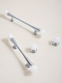 Silver scroll shaped cabinet handle with crystal detail/Solid brass and gem drawer pull/Crystal door handle/wardrobe handle/Stone door knob