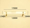 Clear lucite and brass bar shaped cabinet handle/Clear acrylic resin and gold brass drawer pull/Transparent lucite and brass door handle