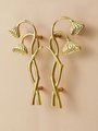 Gold brass Art Noveau style poppy stalk door handles/Complementary seed head design wardrobe handles/Botanical gold brass drawer pulls