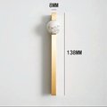 White and grey marble stone ball and brass bar handle/Marble stone drawer pull/unique cabinet handle/IKEA hack/wardrobe door handle
