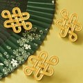 A Pair of gold brass celtic knot style solid brass handles/Brass infinity sign cabinet pulls/Intricate knot design door knob/brass hardware