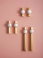 White and grey marble stone ball and brass bar handle/Marble stone drawer pull/unique cabinet handle/IKEA hack/wardrobe door handle