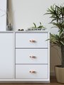 White and grey marble stone ball and brass bar handle/Marble stone drawer pull/unique cabinet handle/IKEA hack/wardrobe door handle