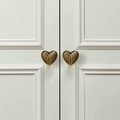 Love Heart Shaped Cabinet Pull/Gold, Silver or Bronze Heart Door Handle/Gold Heart Drawer Knob/Brass Furniture Hardware/Silver Drawer Handle