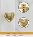 Love Heart Shaped Cabinet Pull/Gold, Silver or Bronze Heart Door Handle/Gold Heart Drawer Knob/Brass Furniture Hardware/Silver Drawer Handle