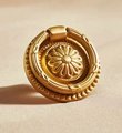 Regency style gold brass ring cabinet Pull/antique style door handle/ornate door knob/gold furniture hardware/decorative gold drawer pull