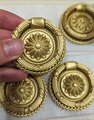Regency style gold brass ring cabinet Pull/antique style door handle/ornate door knob/gold furniture hardware/decorative gold drawer pull