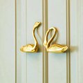 Gold brass swimming swans cabinet handle/Brass Swan drawer pull/Gold bird shaped door knob/Gold swan brass door handle/Signet drawer handle