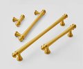 Matte gold French style cabinet bar handle/Unusual matte gold ball design cabinet drawer pull/Gold furniture hardware/Brass kitchen hardware