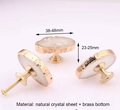 White quartz crystal slice drawer pull/Raw crystal cabinet handle/Crystal furniture hardware/Crystal and brass cabinet pull/Geode door knob
