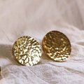 Classic round hammered brass drawer handle/Gold brass cabinet handle/Textured metal furniture hardware/Gold drawer knob/Gold Cabinet pull