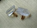 Polished quartz crystal cabinet pull/crystal furniture hardware/Quartz Crystal drawer handle/Crystal door handle/Crystal and brass drawer pu