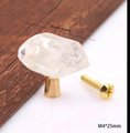 Polished quartz crystal cabinet pull/crystal furniture hardware/Quartz Crystal drawer handle/Crystal door handle/Crystal and brass drawer pu
