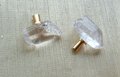 Polished quartz crystal cabinet pull/crystal furniture hardware/Quartz Crystal drawer handle/Crystal door handle/Crystal and brass drawer pu
