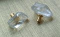 Polished quartz crystal cabinet pull/crystal furniture hardware/Quartz Crystal drawer handle/Crystal door handle/Crystal and brass drawer pu