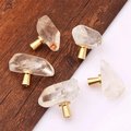 Polished quartz crystal cabinet pull/crystal furniture hardware/Quartz Crystal drawer handle/Crystal door handle/Crystal and brass drawer pu